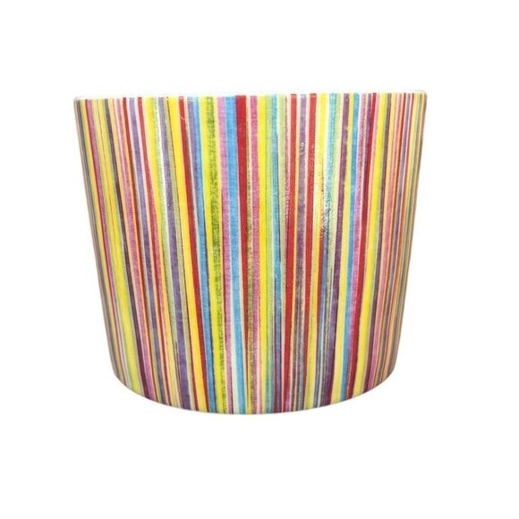 Starbucks 2008 Multicolor Striped Ceramic Coffee Mug 13 oz - Picture 4 of 5